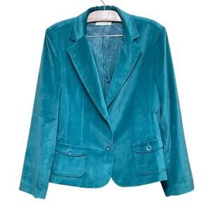 Casual Corner Teal Velvet Blazer. 8